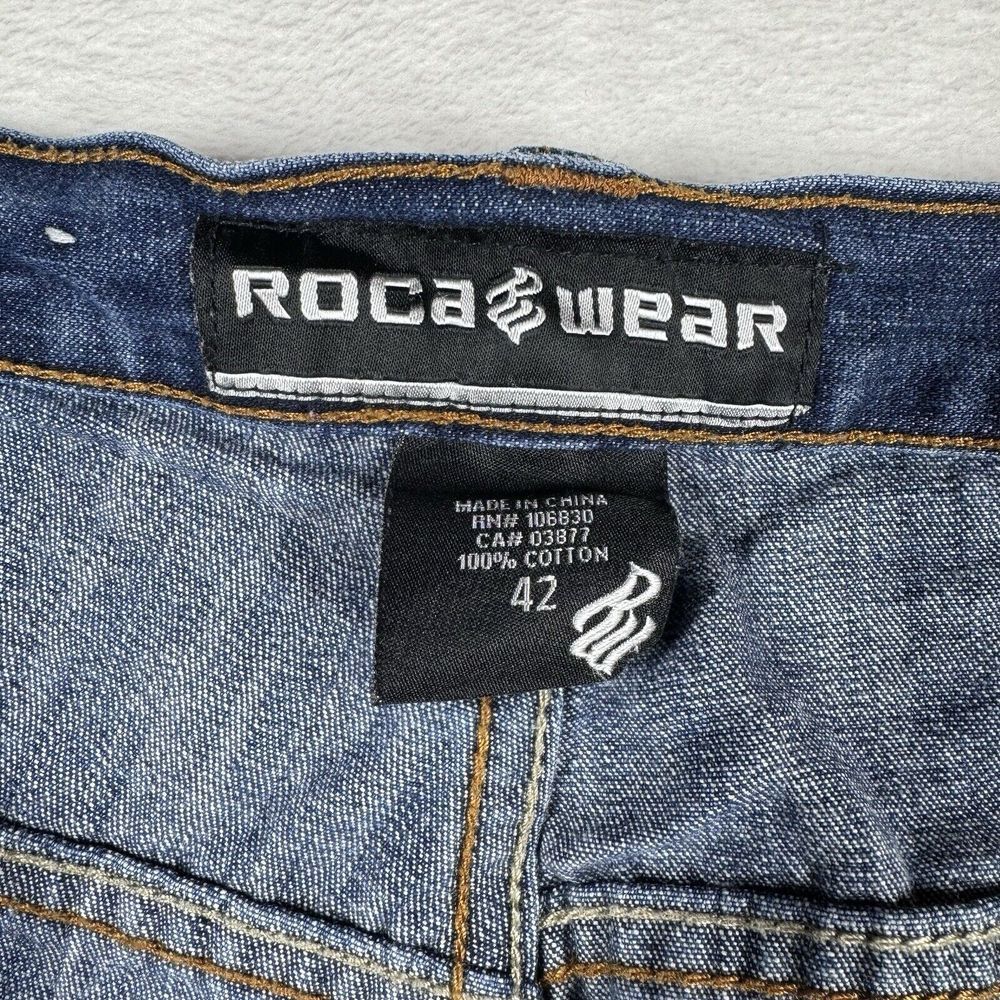 Y2K Rocawear Size 42Tab‎ Jean Carpenter Baggy Jorts Skate Grunge Hip Hop Rave - Picture 5 of 11
